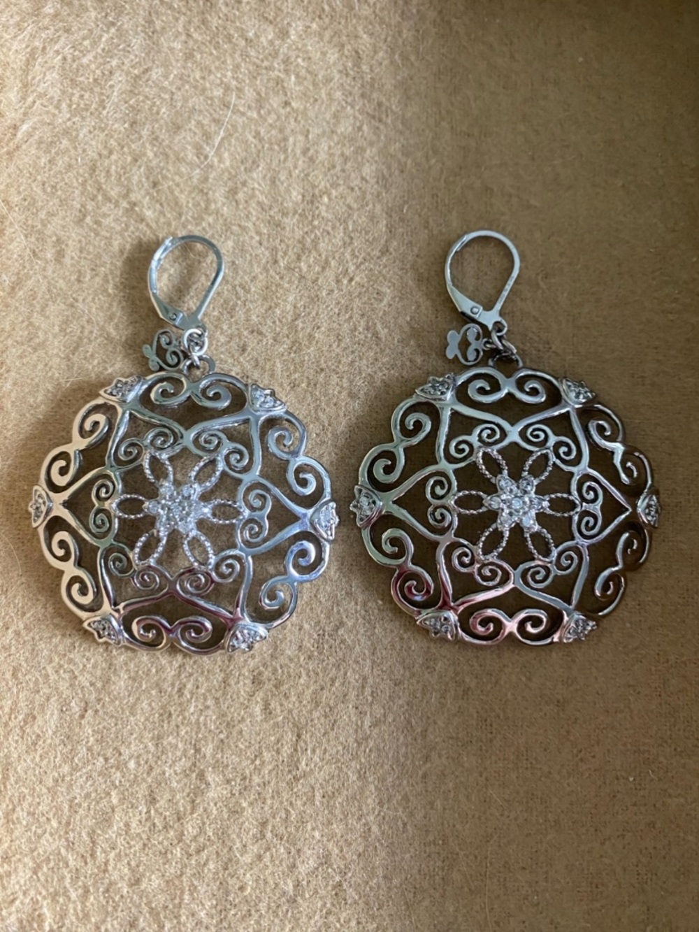 Silver Filigree Floral Drop Earrings - Elegant Women Jewelry